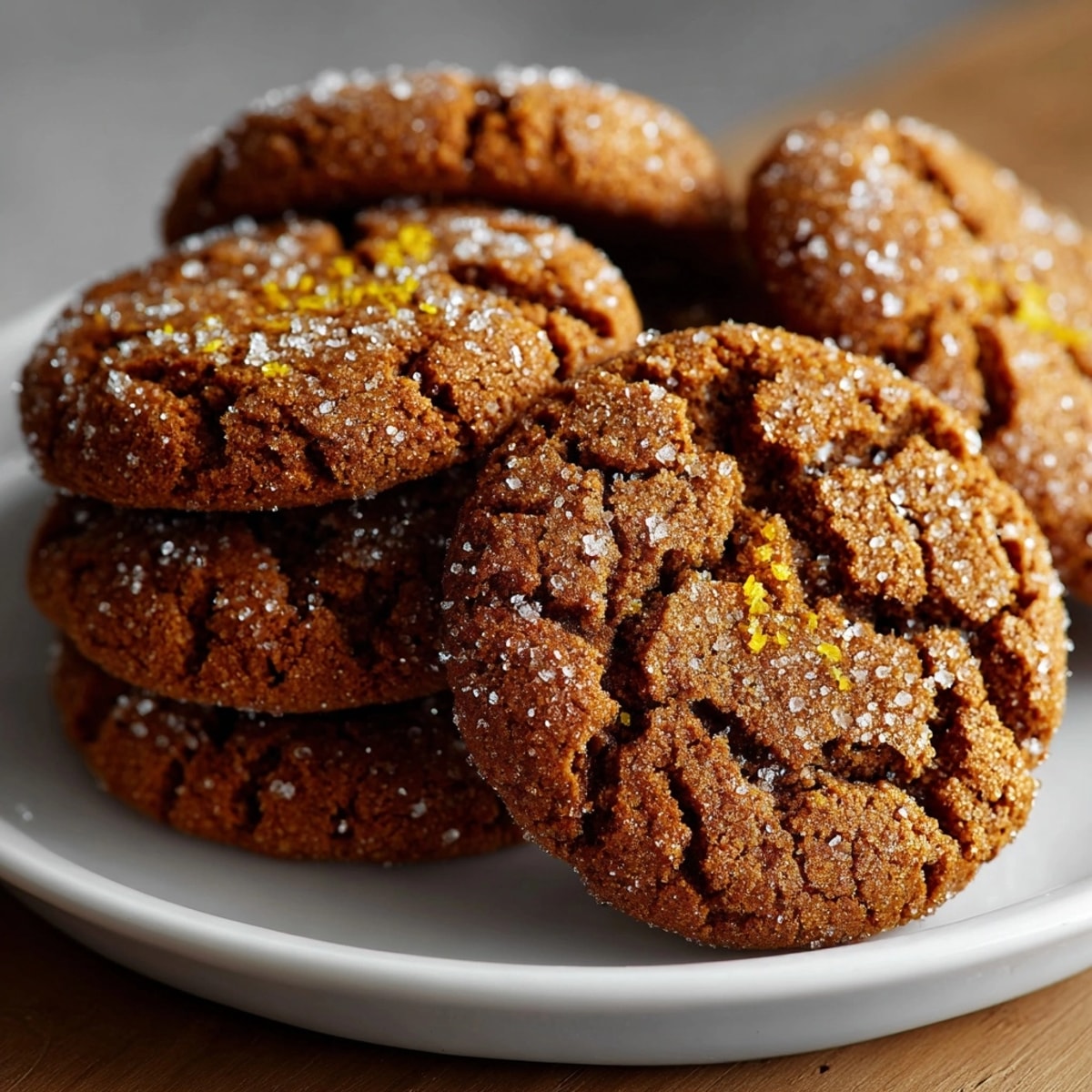 Chewy ginger molasses cookies with orange zest; serve these delights with a glass of milk.