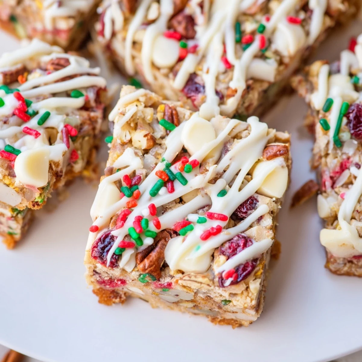 Delight in these soft, chewy Festive Christmas Cookie Pie Bars at holiday gatherings.