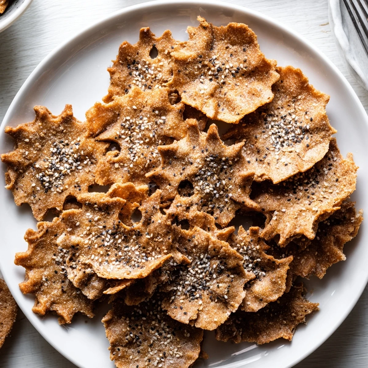 Crispy Gingerbread Lasagne Soup Crackers perfectly complement winter soups and cheese boards.  