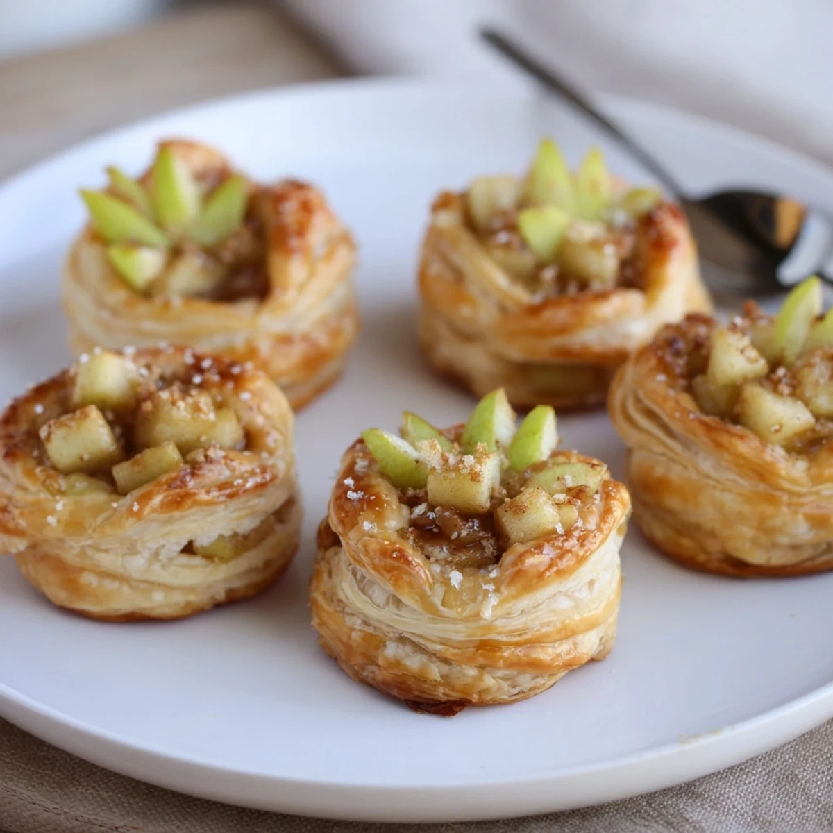 Caramel Apple Puff Pastry Bites