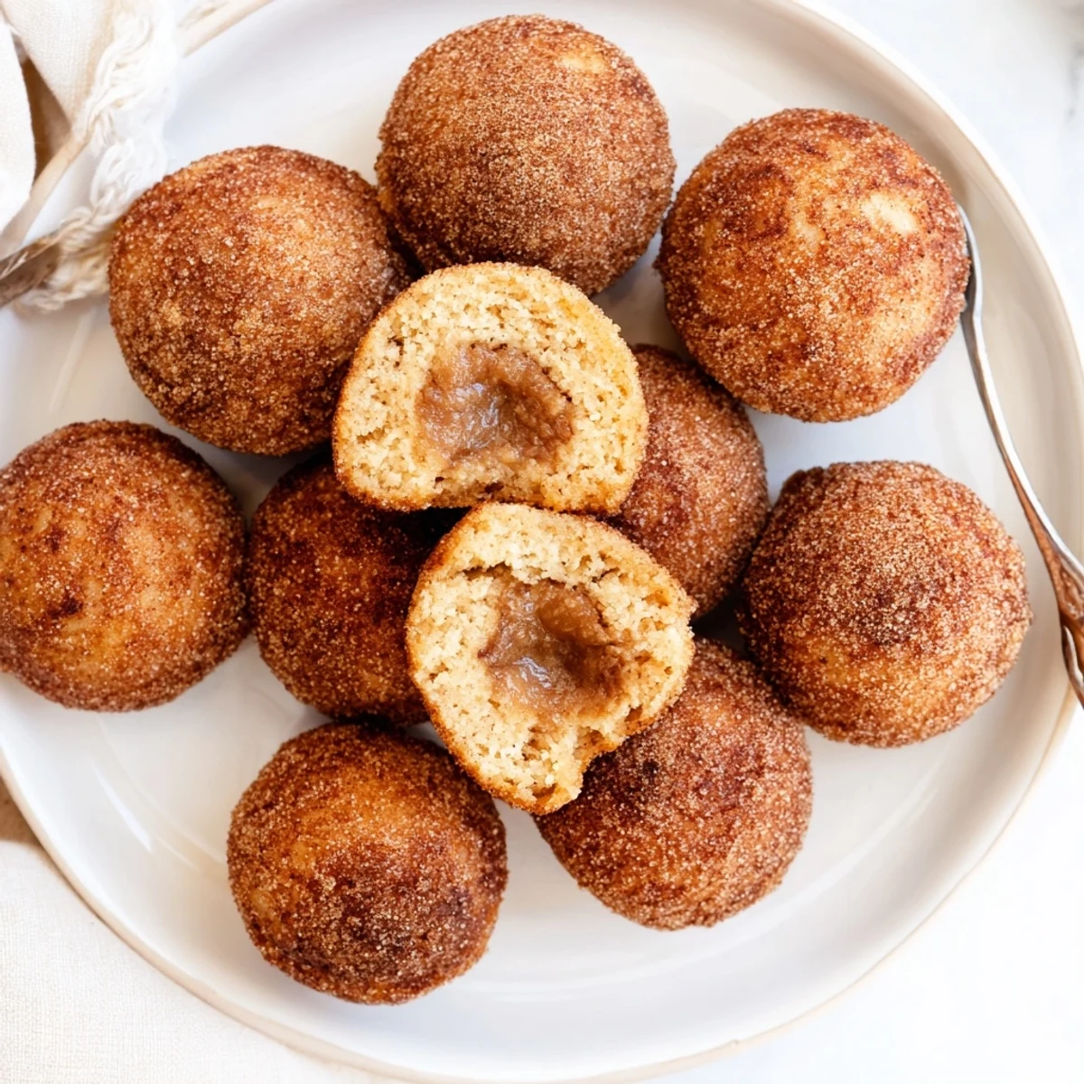 Delightful Sweet Tea Cinnamon Sugar Monster Cake Muffin Balls, warm and coated in crunchy sweetness.  