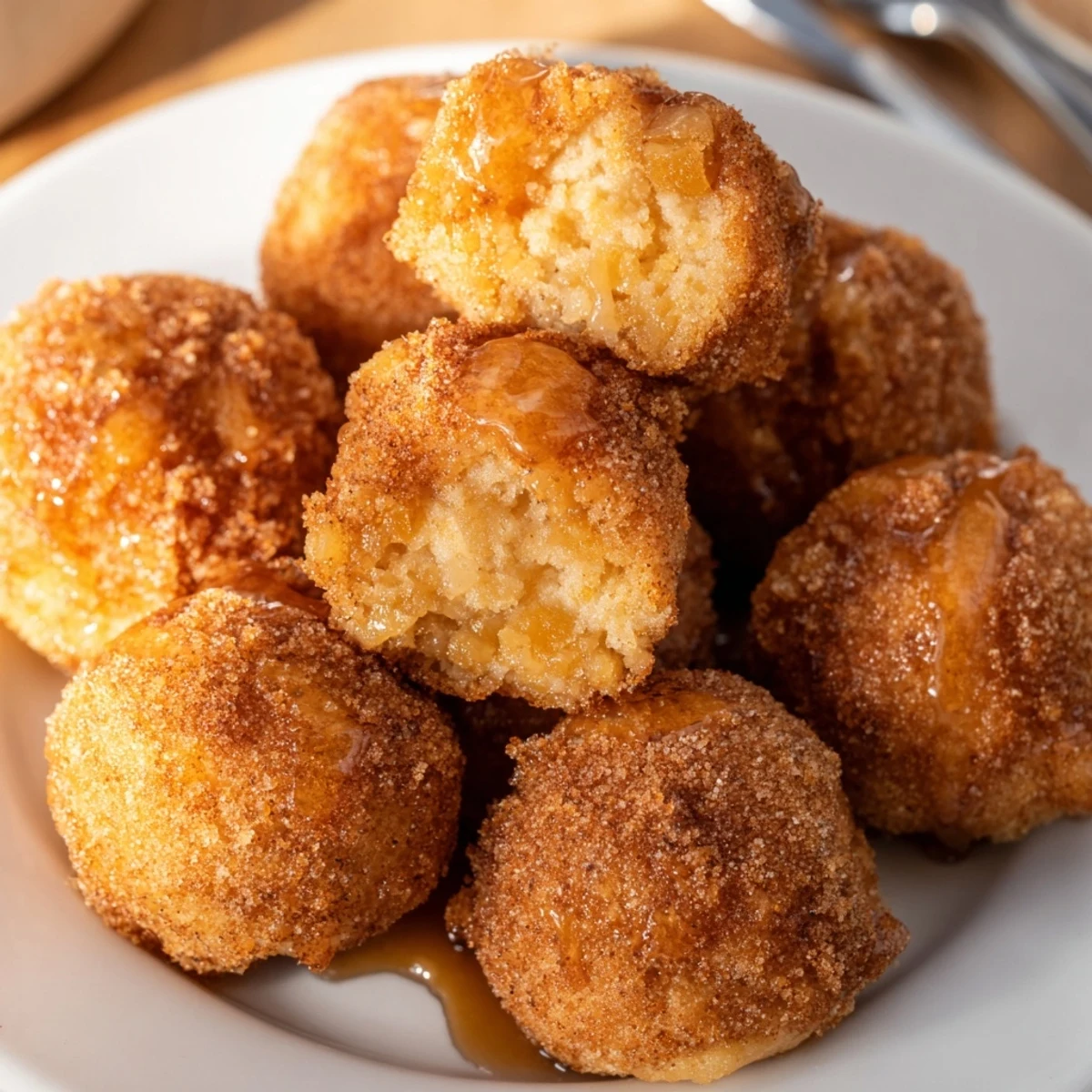 Savory and sweet biscuit muffin balls, oozing cheddar and ginger flavors, ready to enjoy.  