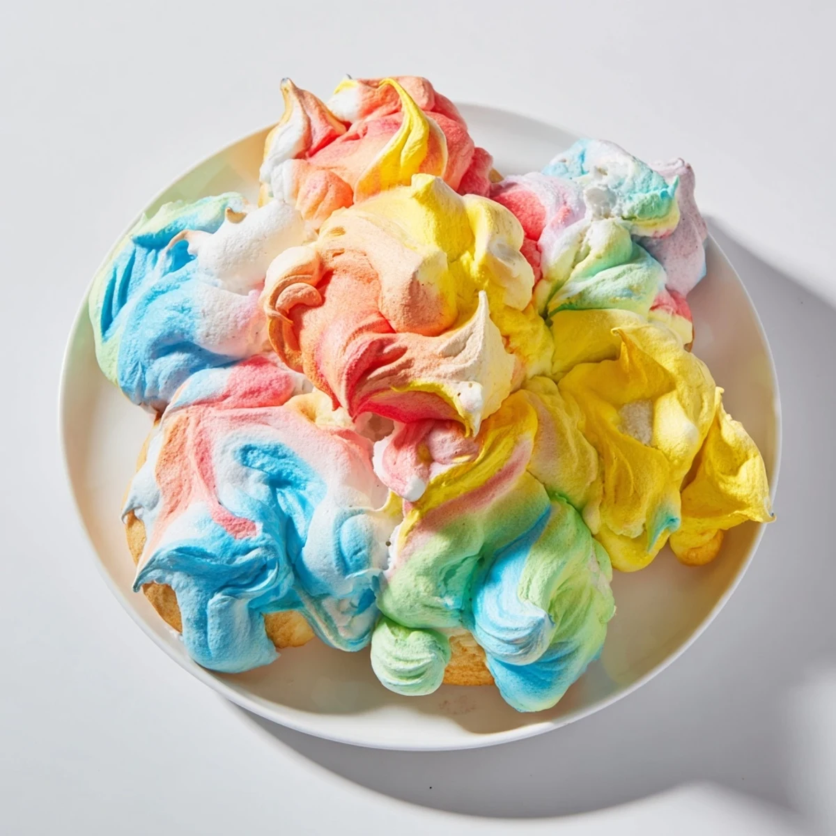 A delightful rainbow of Cloud Bread, perfect for breakfast or festive parties.  