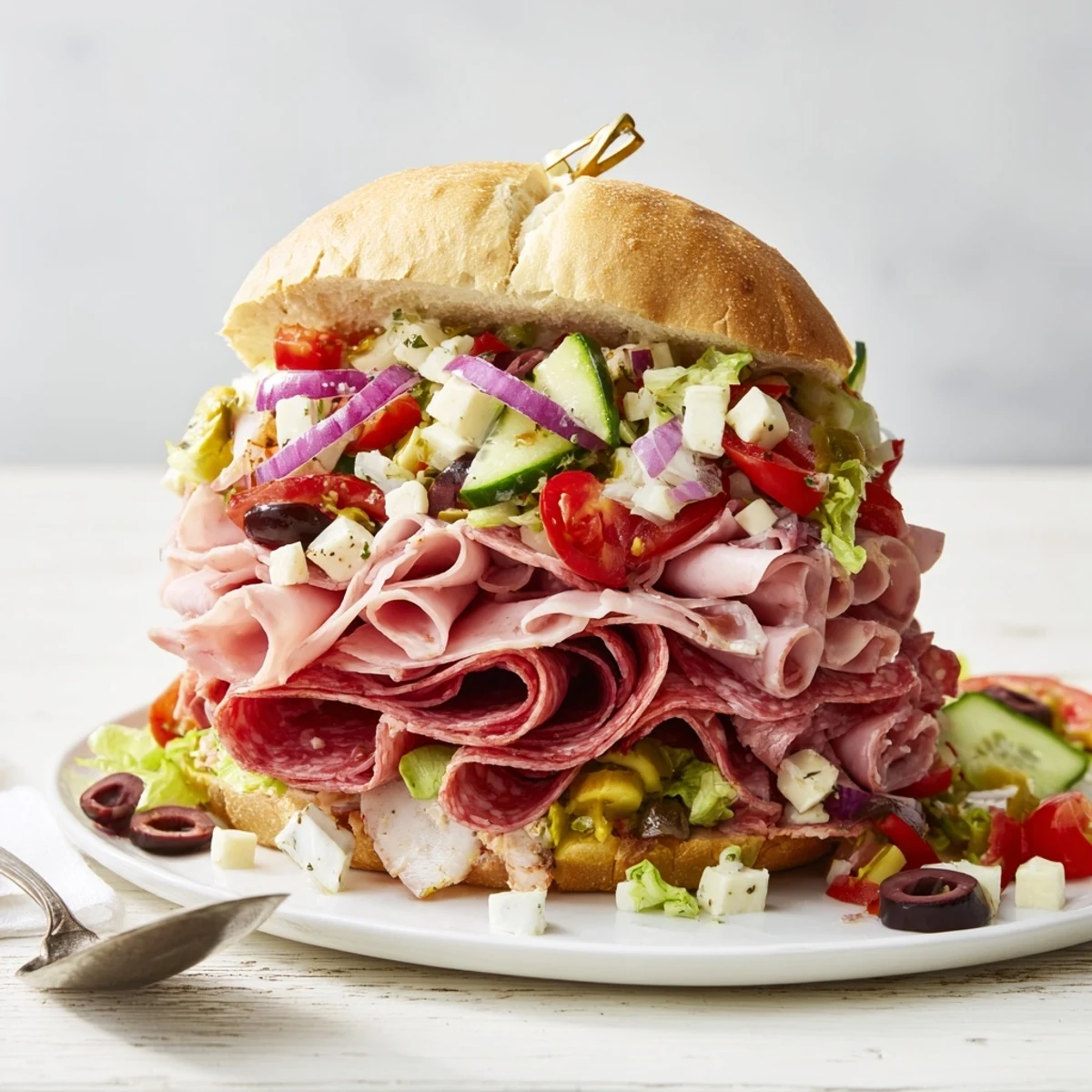 Hearty Flavor Mash-Up Sandwiches overflowing with savory ingredients, perfect for lunchtime joy.