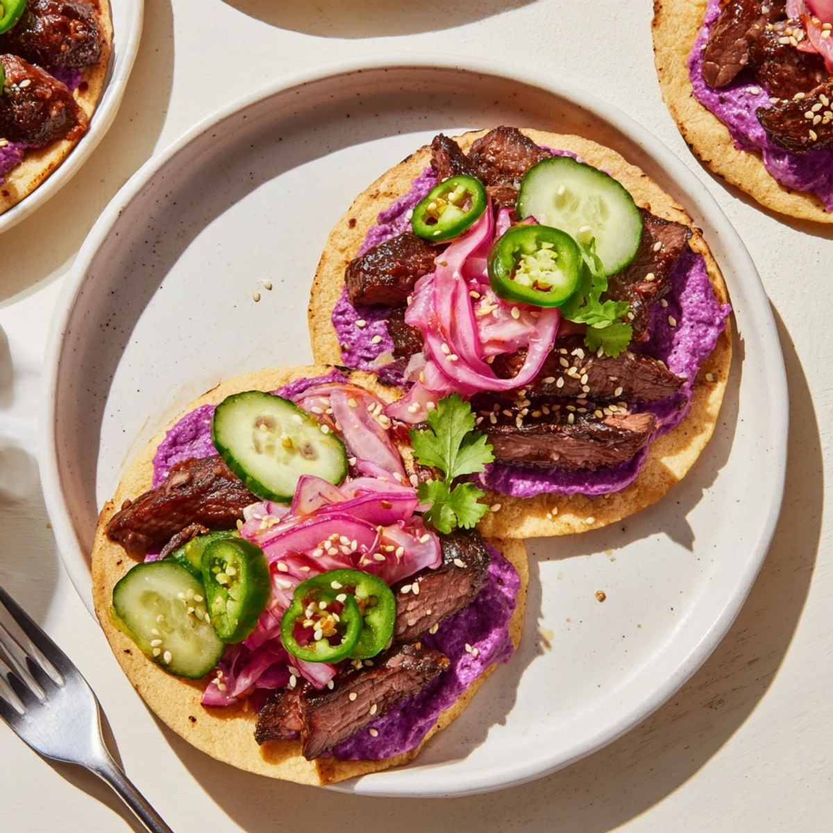 Delicious Global Street-Food Fusion Bowls featuring marinated protein and zesty toppings.  