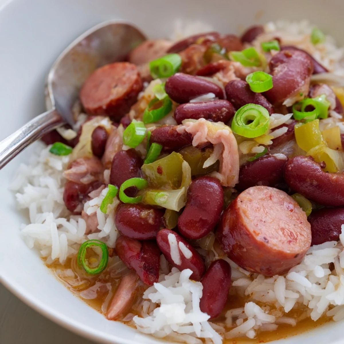Savory red beans & rice topped with fresh parsley and a dash of hot sauce.