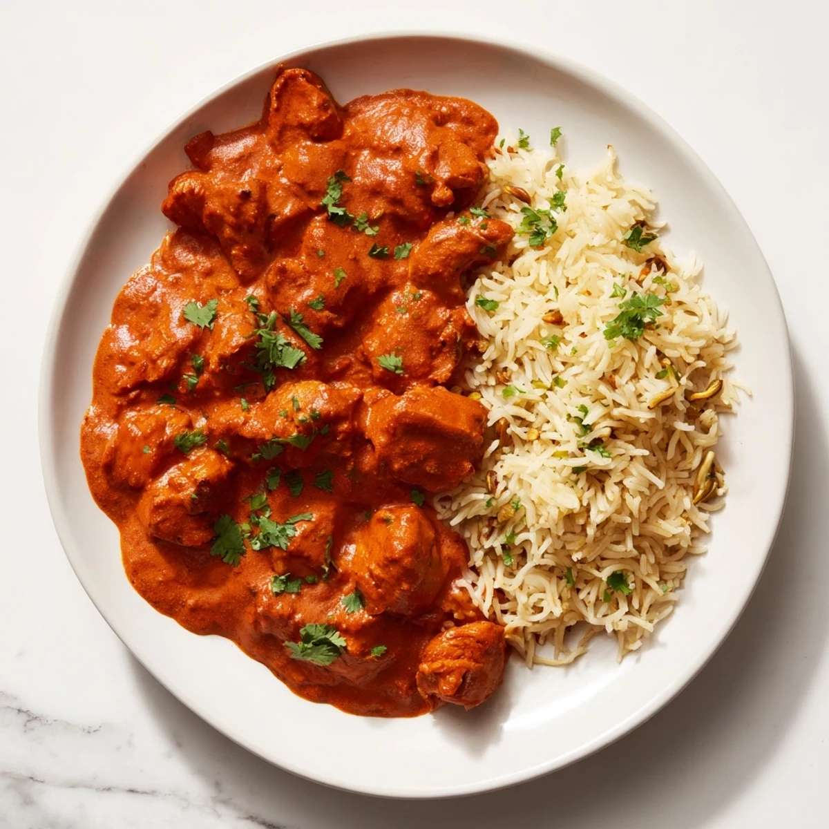 Butter Chicken with Rice Pilaf
