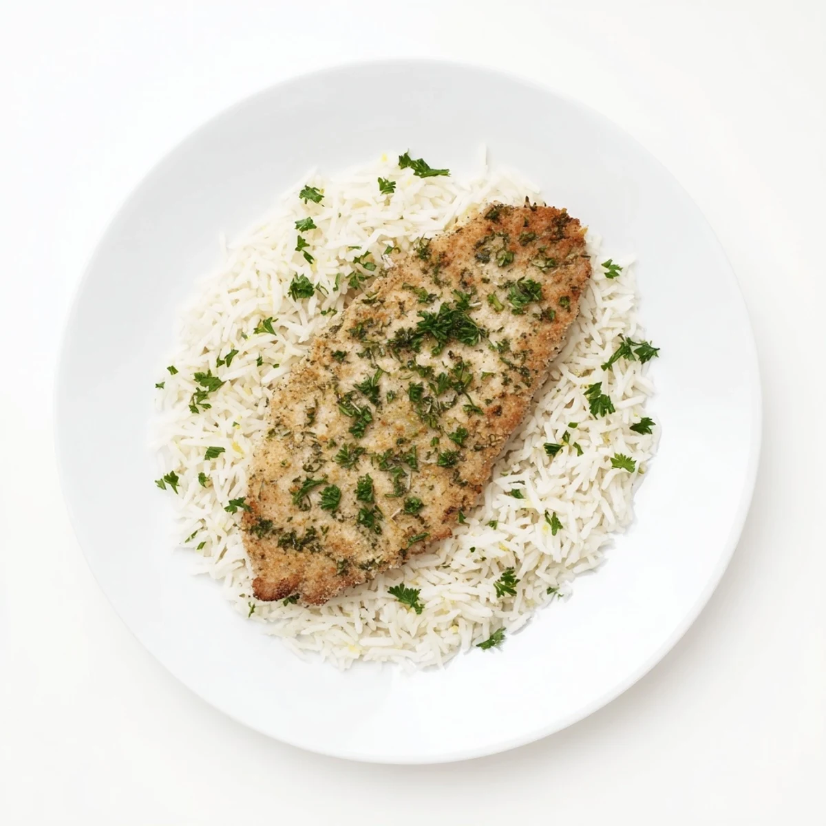 Sizzling Parmesan Herb Pork Chops, delicious and tender, presented with a bed of aromatic rice.