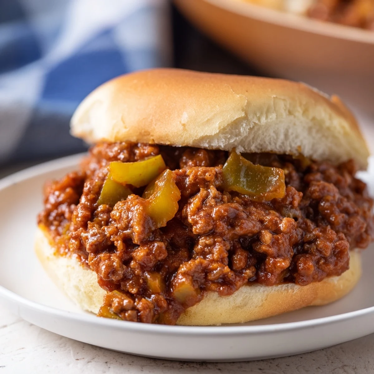 Warm and delicious homemade Sloppy Joes, a family favorite served on soft hamburger buns.