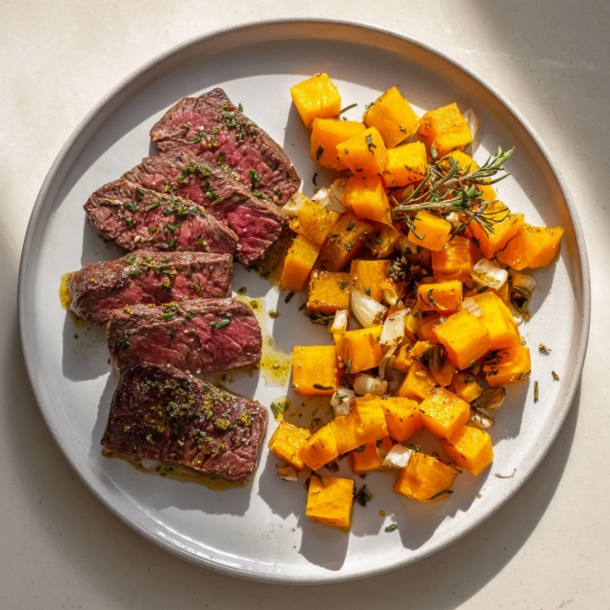 Butternut Squash Garlic Herb Steak