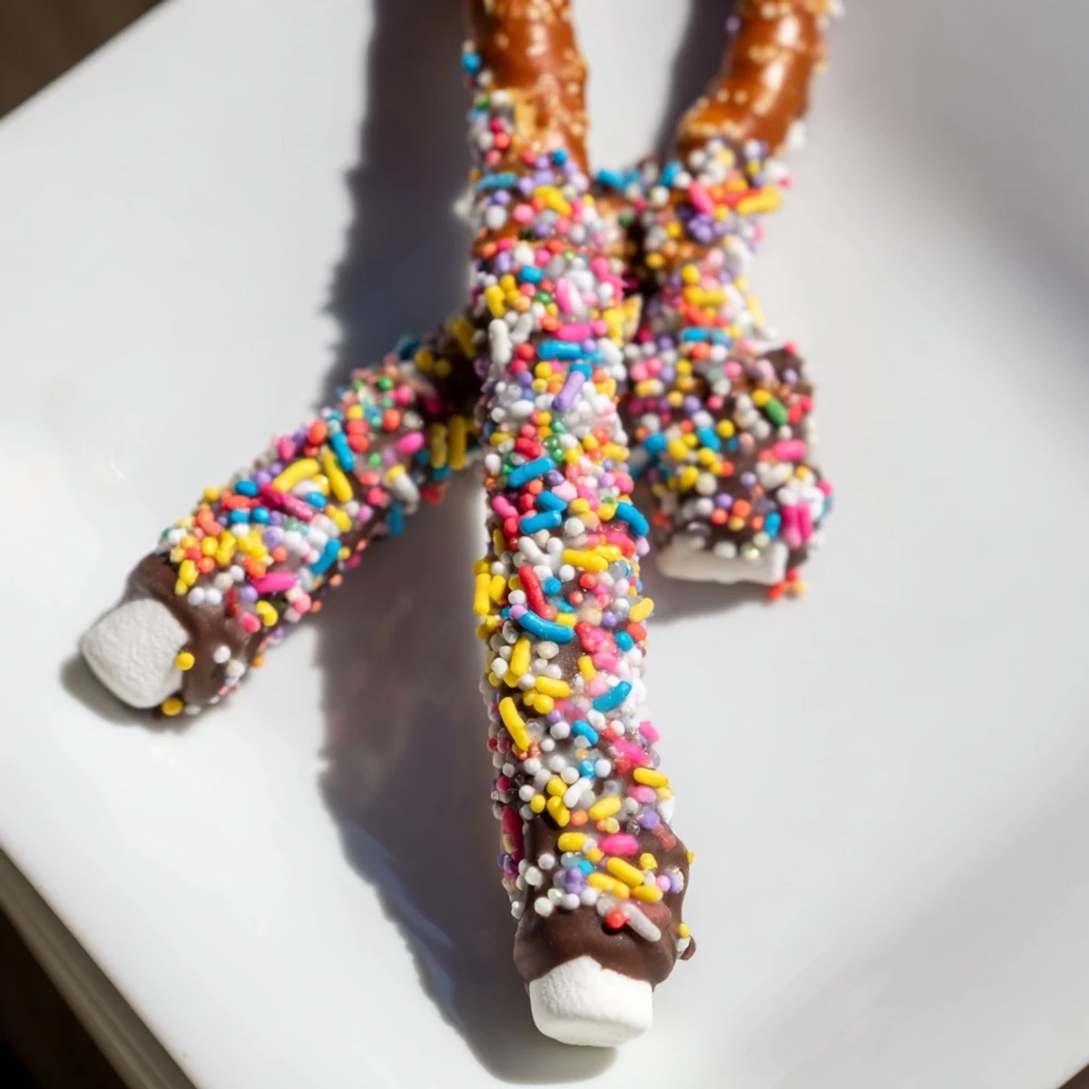 A colorful Magical Wand Candy Board, overflowing with chocolate-covered pretzel wands and treats!