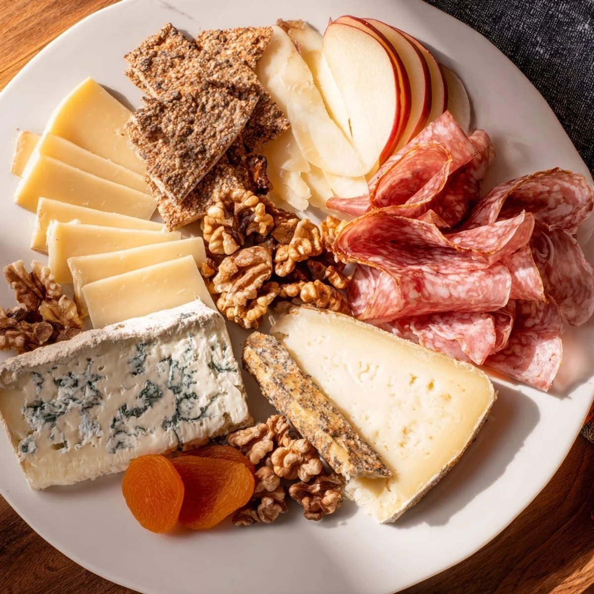 A beautifully styled Winter Mountain Cheese Platter with assorted cheeses and charcuterie, ready to enjoy.