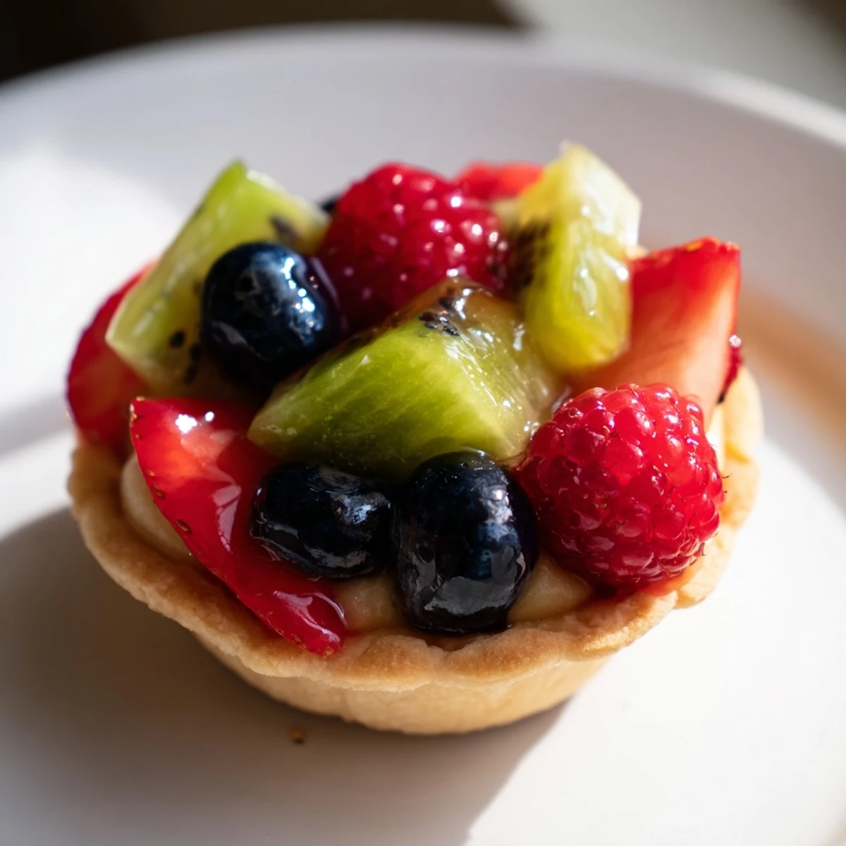 These French-inspired Mini Fruit Tartlets are a delicious dessert with a visually stunning, circular fruit display.