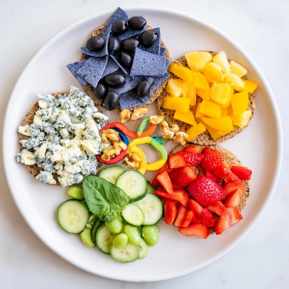 A delicious view of the Olympic Rings recipe, showcasing fresh fruits, vegetables, and complementary flavors.