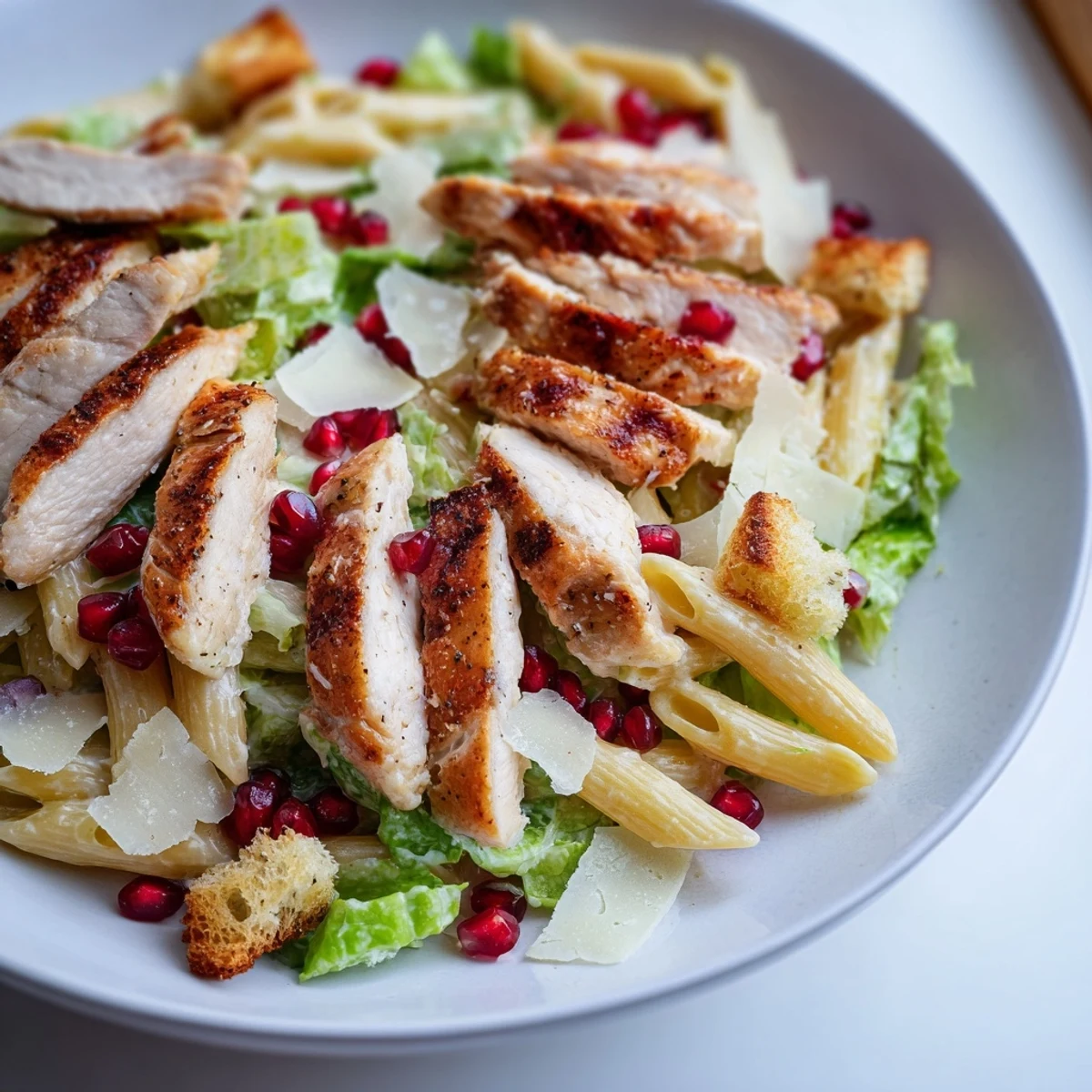 Chicken Caesar Pasta Pomegranate