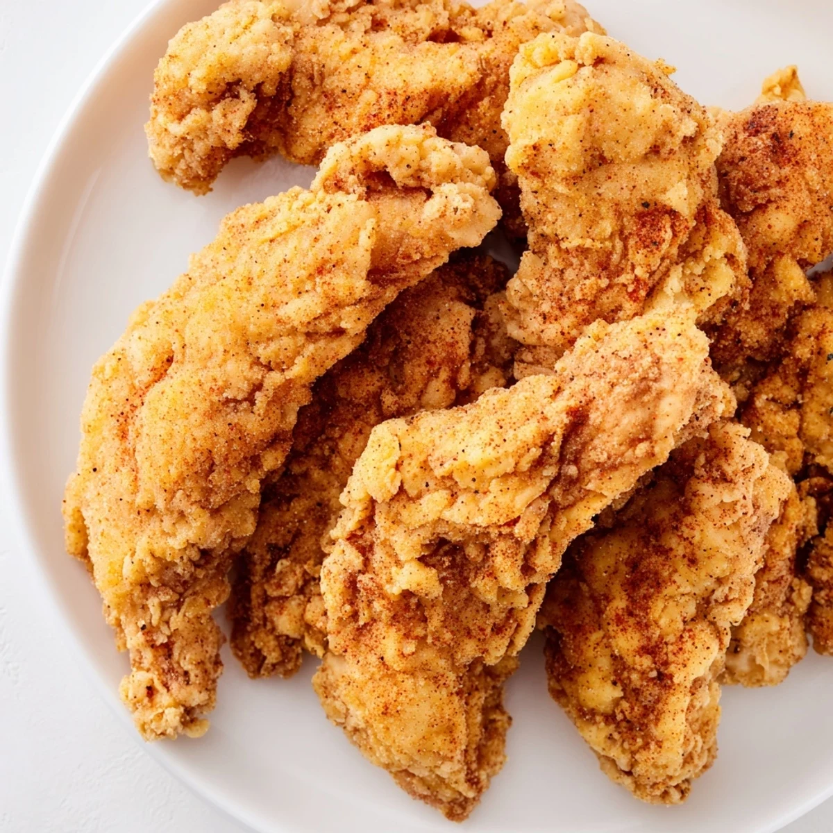Freshly fried Buttermilk Fried Chicken Tenders, served hot and ready, with flavorful, seasoned breading.