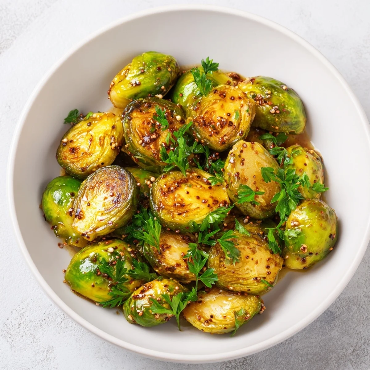 Honey Mustard Glazed Brussels