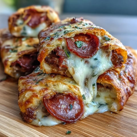 Golden-brown, Irresistible High Protein Pepperoni Pizza Rolls emerge from the oven with bubbly cheese and a Parmesan-herb crust.