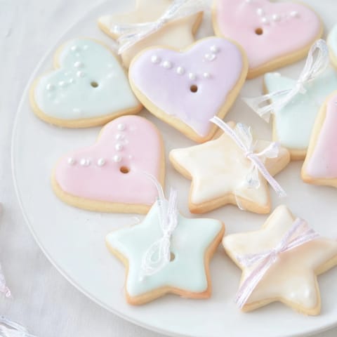 Heart star shaped cookies