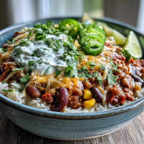Steaming, richly spiced chili base nestled in a rustic ceramic bowl, garnished with fresh cilantro, green onions, and a lime wedge for brightness.