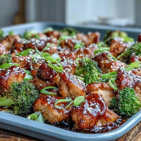 Sheet Pan Teriyaki Chicken and Broccoli with Brown Rice: tender chicken and crisp broccoli glazed in savory teriyaki sauce, roasted to perfection and served over fluffy brown rice.  