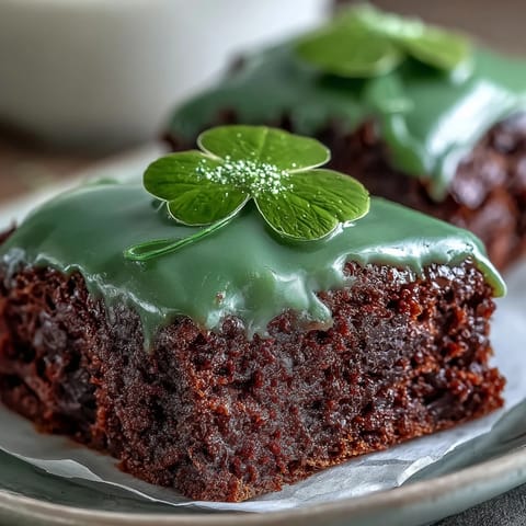 Shamrock Brownies Green Icing