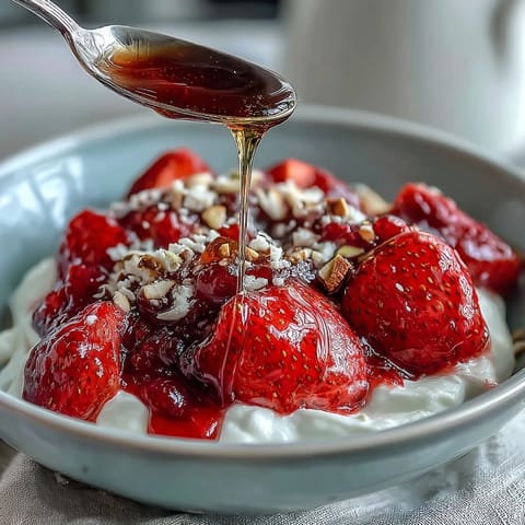 Fresh Strawberry Compote Yogurt