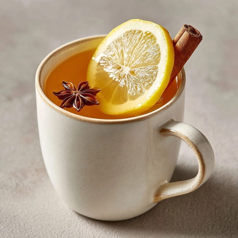 Cozy Hot Toddy Mocktail recipe visual: a warm, spiced beverage perfect for cool days.