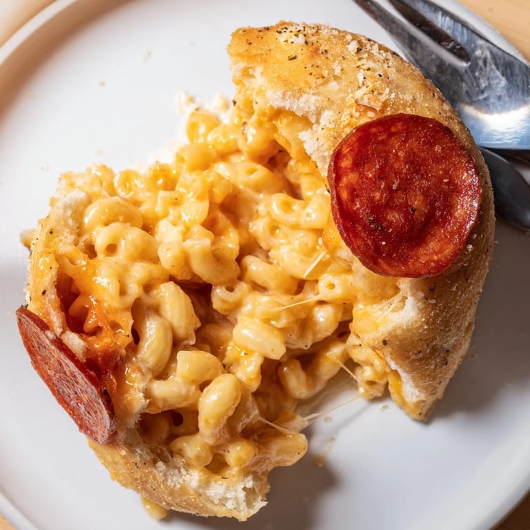 Warm Cheesy Pepperoni Mac Bombs, a bite-sized party treat, perfect with marinara dipping sauce.
