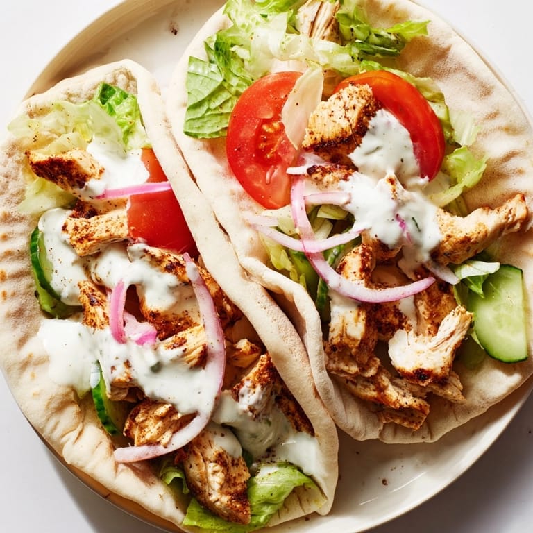A juicy Garlic Ranch Chicken Pita Sandwich ready to eat, a delicious lunch.