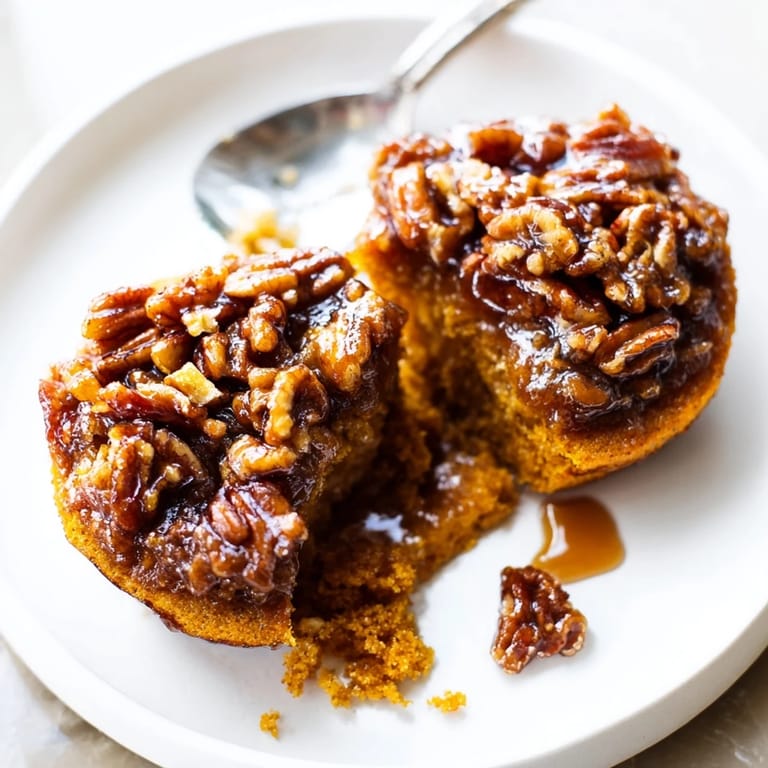 Deliciously baked pumpkin muffin pecan pie cups, perfect for fall gatherings.  