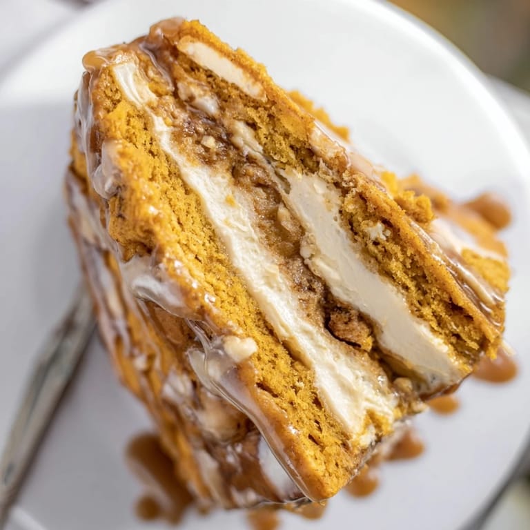 Golden-brown scones filled with creamy cheesecake and spiced pumpkin for autumn bliss.