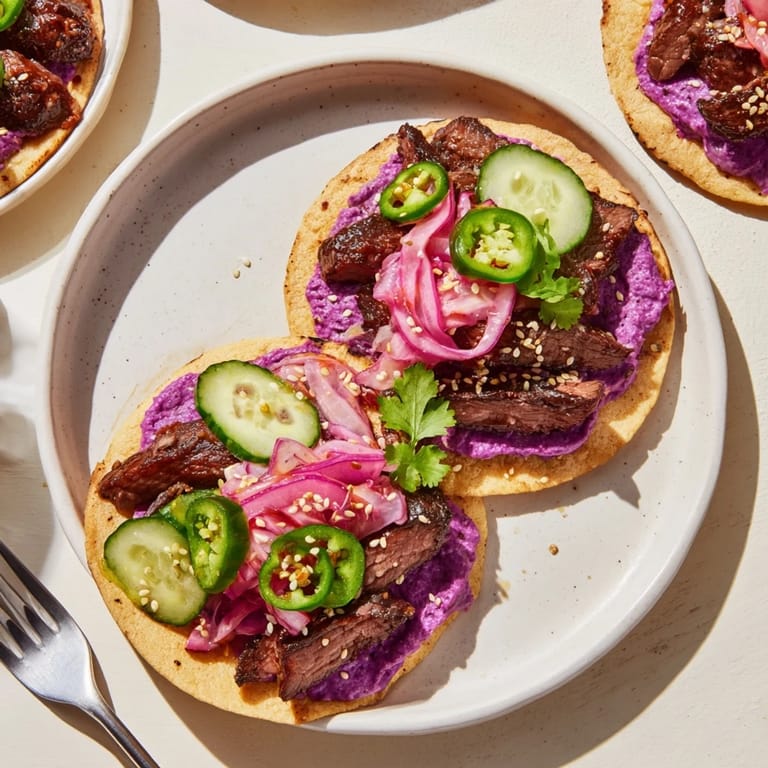 Delicious Global Street-Food Fusion Bowls featuring marinated protein and zesty toppings.  