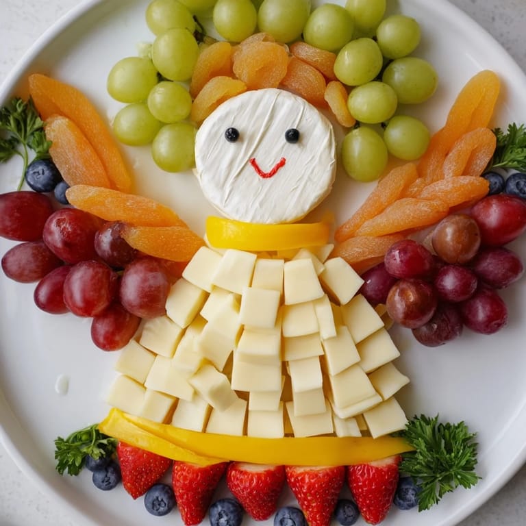 This delightful Cherub Angel Snack Tray features fresh strawberries, cheeses, and makes a perfect appetizer.