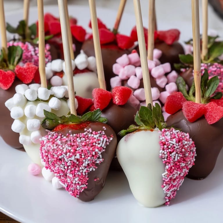 Sweet, heart-shaped gummy candies and chocolate-covered strawberries adorn this easy Cupid's Arrow Candy Tray.