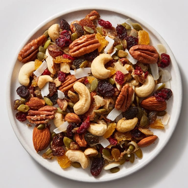 Warm, toasted almonds and pecans in the flavorful Nutty Nosh Squirrel Snack Mix—a simple, healthy snack.