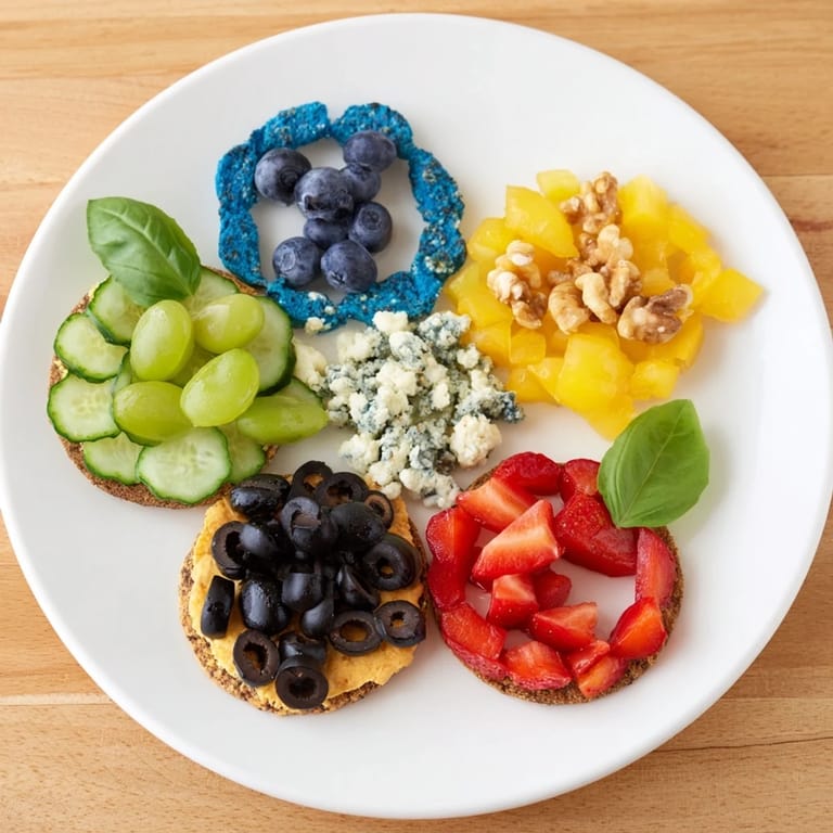 Appetizing arrangement featuring the Olympic Rings interlock, with crisp veggies and creamy dips ready.