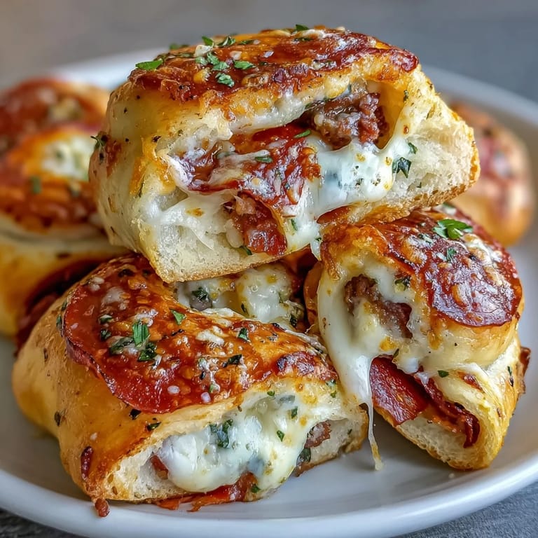 Arrange Irresistible High Protein Pepperoni Pizza Rolls on a platter with a side of warm pizza sauce for dipping.