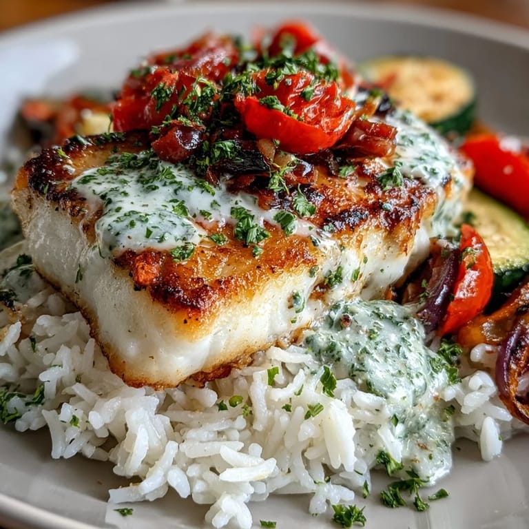 Pan-Seared Fish Bowl served over steamed rice with colorful roasted veggies and a zesty lemon drizzle for dinner.