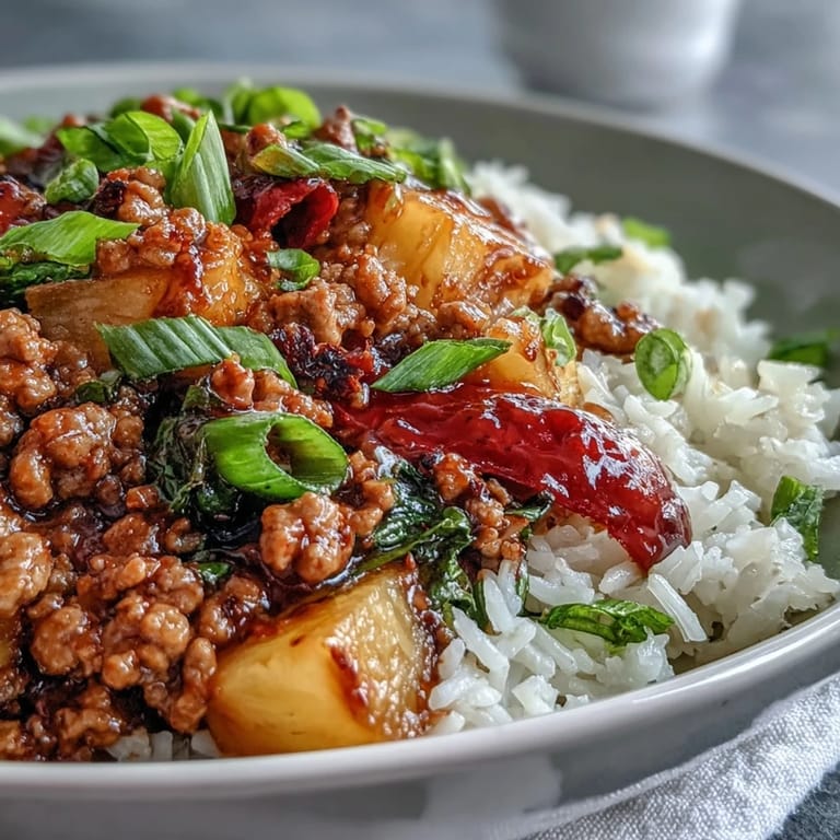 Garnished with fresh green onions and sesame seeds, this vibrant Korean-inspired sweet-and-sour turkey rice skillet makes a delicious, easy weeknight dinner.