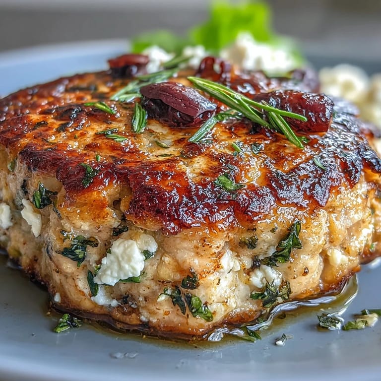 Flavorful Mediterranean chicken patties served with fresh cucumber and tomato salad for a healthy meal.
