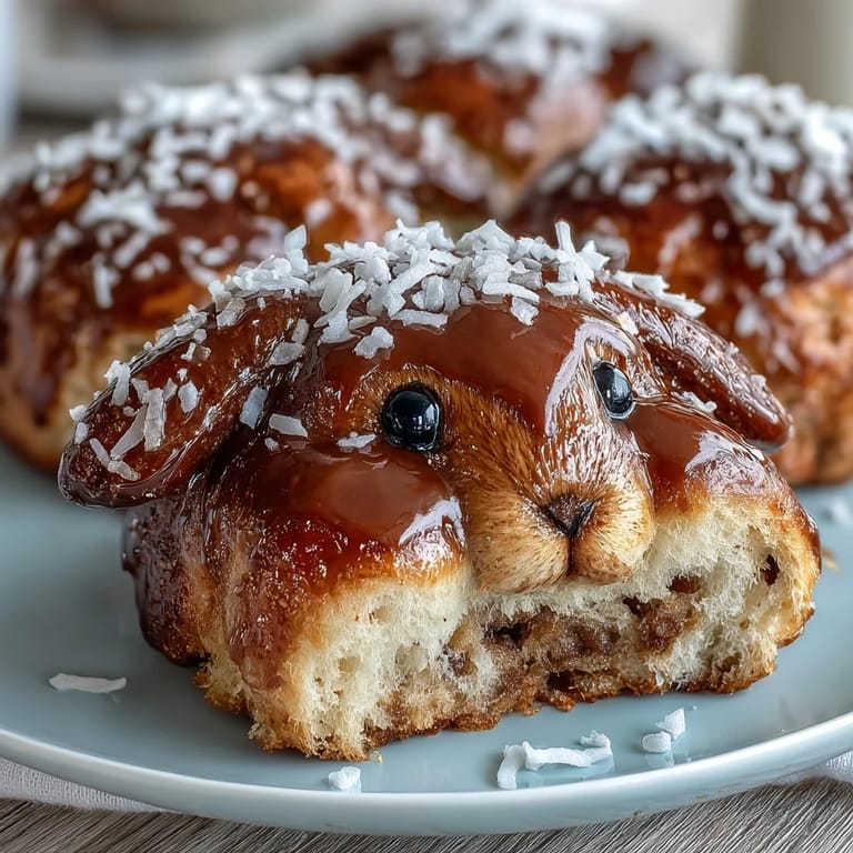 Moist vanilla bunny-shaped cake covered in smooth frosting and festive gold sprinkles, ideal for holiday dessert tables.
