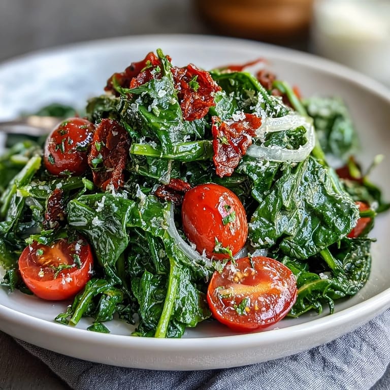 Fresh dandelion greens tossed in zesty lemon vinaigrette, garnished with shaved Parmesan and crunchy pine nuts.